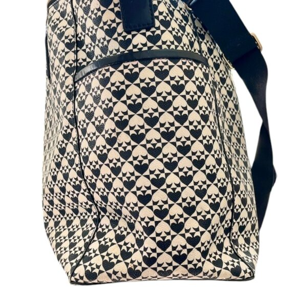 Kate Spade Adaira Baby Shoulder/Crossbody Bag Pebbled Vinyl Spade Print Blk/Wht - Picture 7 of 15